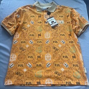 Y2K Pepe Jeans Polo Shirt Mens L London 44th Division U.K. AOP Hiphop Skate NWT